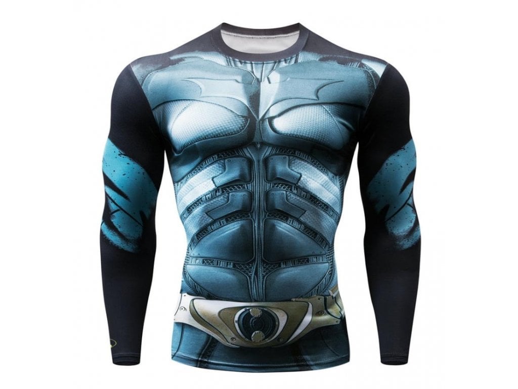 Sportovní Fitness Tričko Batman s dlouhým rukávem