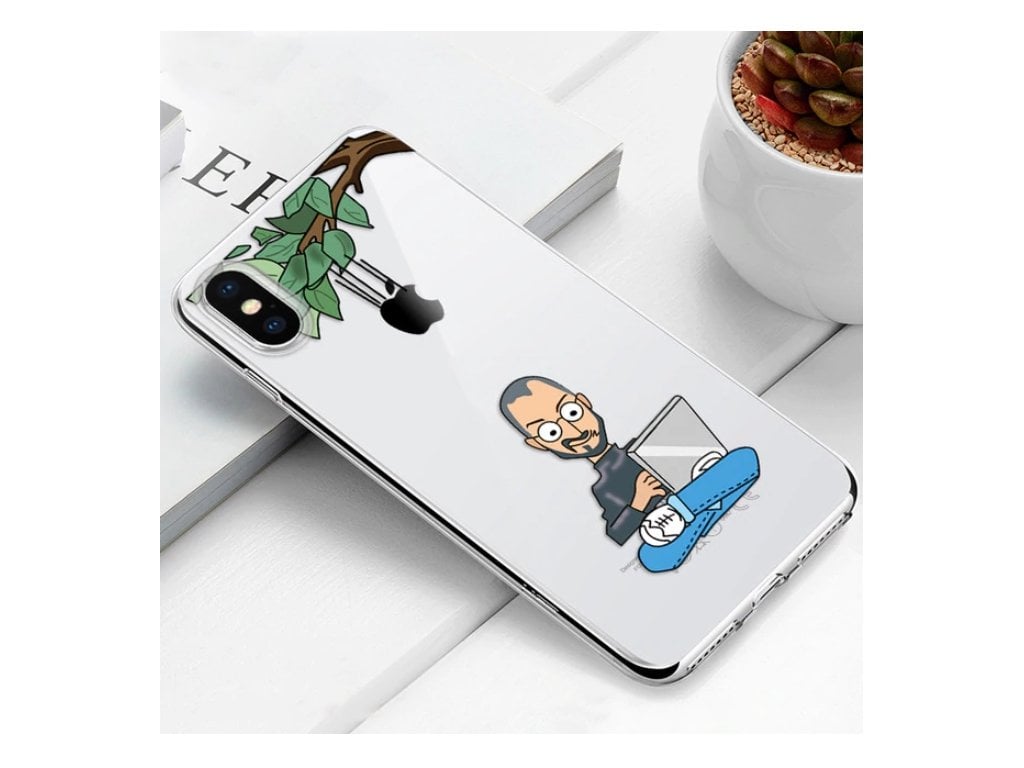 Průhledný vtipný Kryt na Iphone Steve Jobs