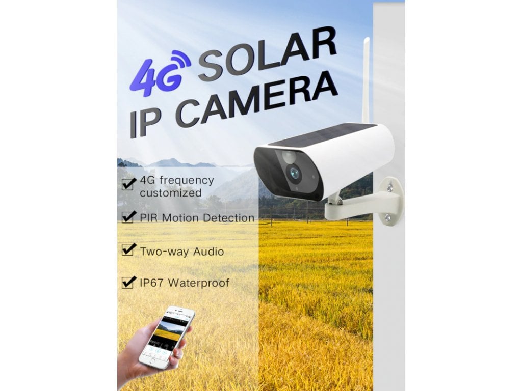 1080P solární bezdrátová WIFI IP kamera podpora 4G SIM karta