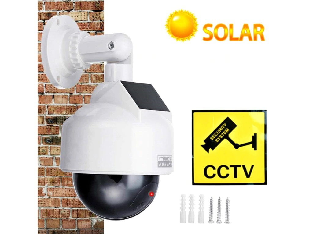 Atrapa bezdrátová solární bezpečnostní kamera Solární energie červená led simulace