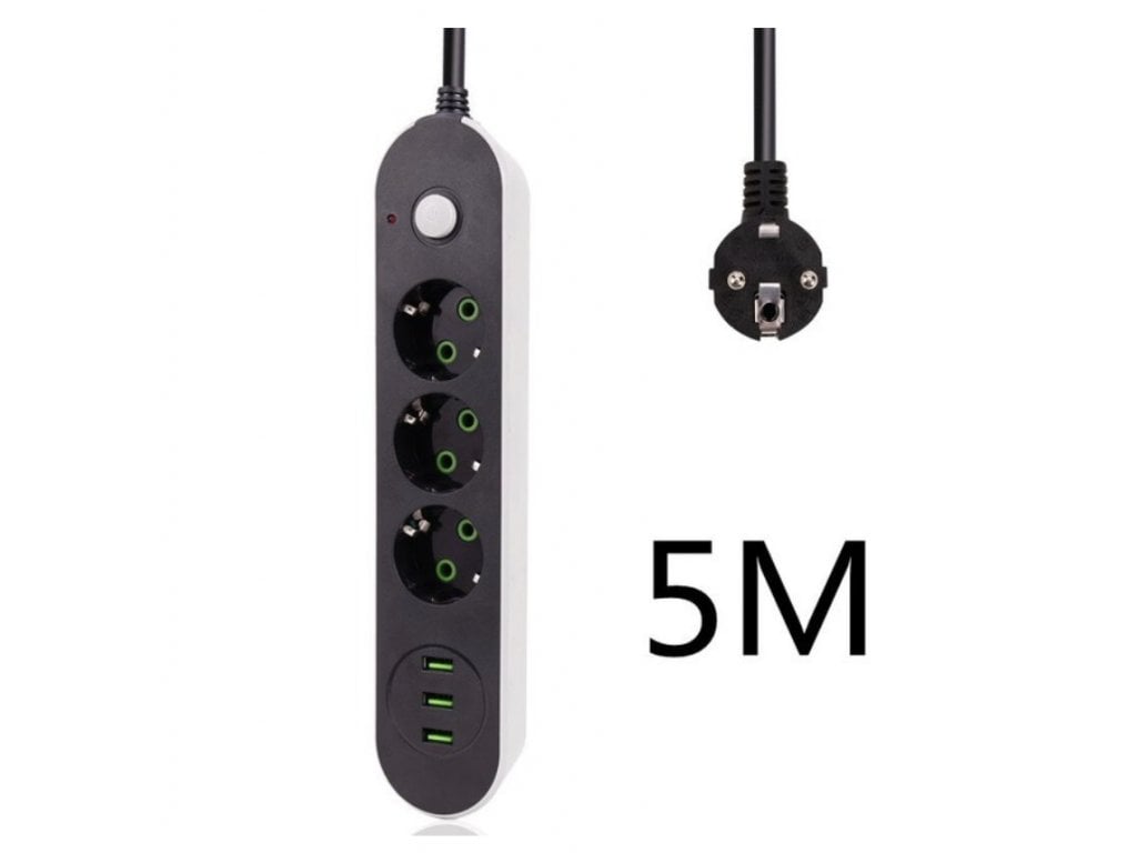 Elektrická prodlužovací zásuvka 5M kabel