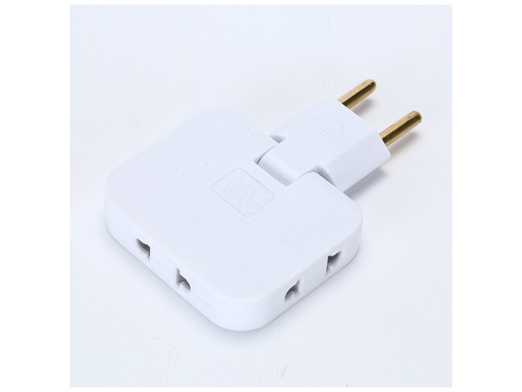 Prodlužovací elektrická zásuvka otočná zásuvka bílá