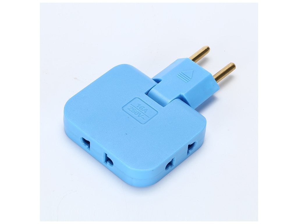 Prodlužovací elektrická zásuvka otočná zásuvka modrá