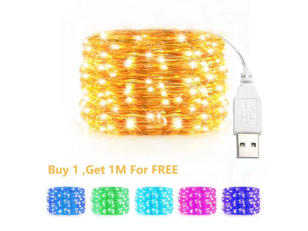 USB LED řetězová světla měděná pro vánoční výzdobu svatební party