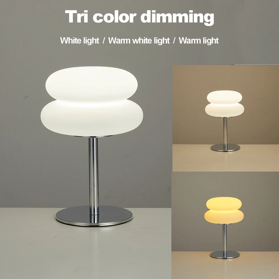 LED stolní lampa s USB nabíjecím portem - stmívatelné noční světlo se 3 barevnými režimy pro pracovnu v ložnici