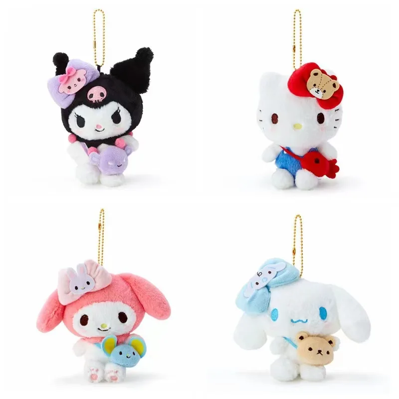 12cm Kawaii plyšové klíčenky - roztomilé zvířátko, plněné přívěsky na klíče