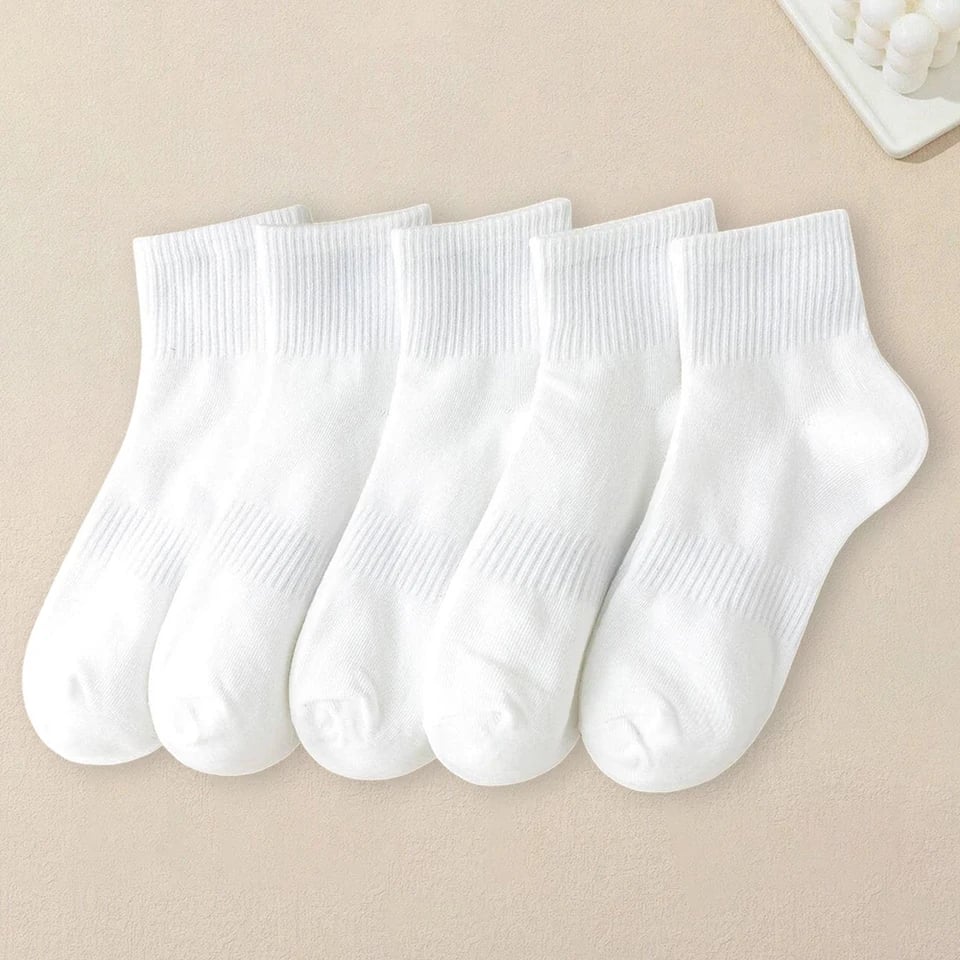 Pánské bavlněné ponožky 5 párů unisex krátké středně vysoké letní zimní barevné