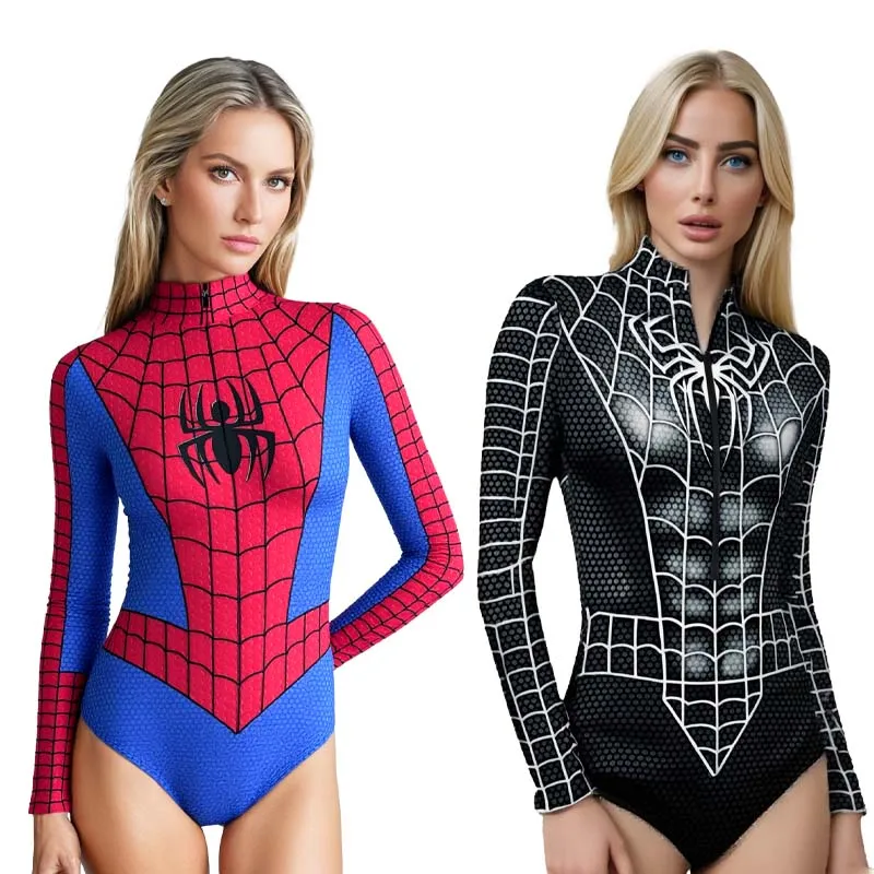 Dámský 3D superhrdina kostým s dlouhým rukávem - Halloween karneval cosplay kombinéza