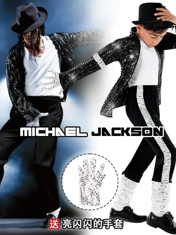 Kostým Michael Jackson pro děti i dospělé s bundou a rukavicí Billie Jean cosplay