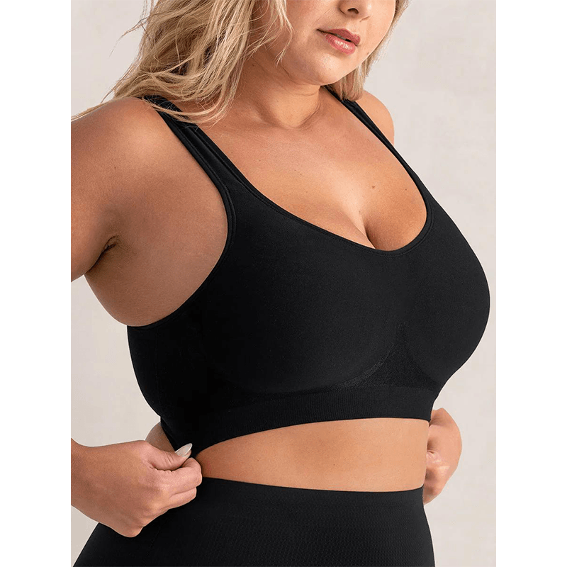 Dámská bezdrátová push-up podprsenka s hedvábnou výzdobou - pohodlné spodní prádlo S-4XL