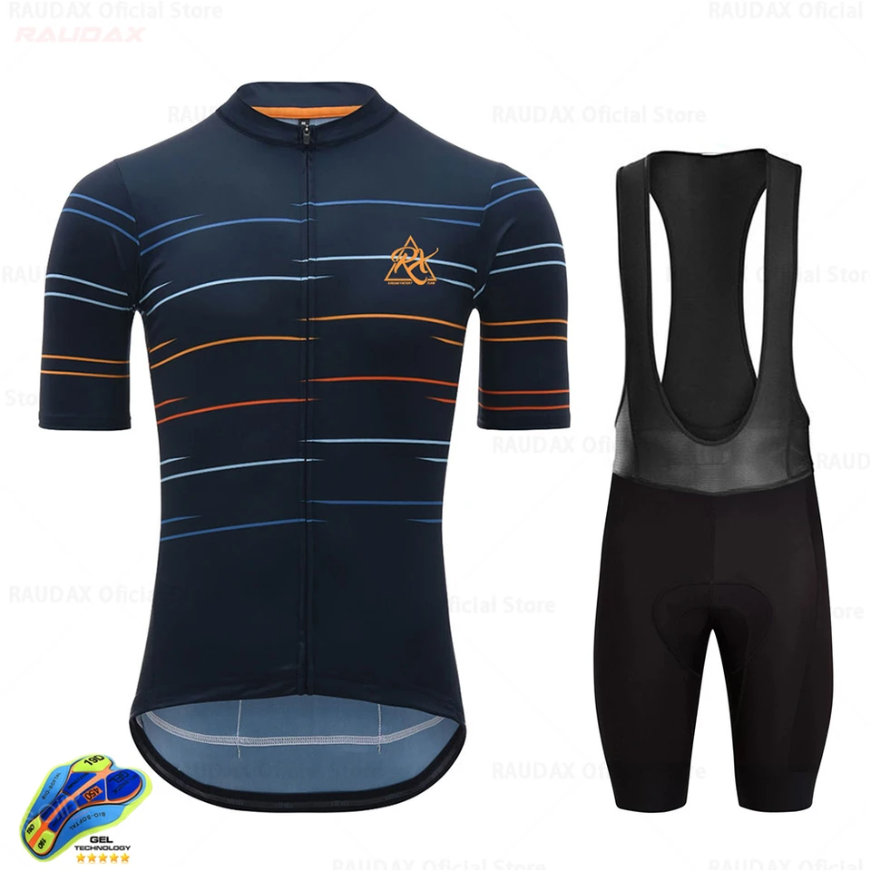 Pánský cyklistický dres MTB silniční kolo letní prodyšný duhový set krátký rukáv