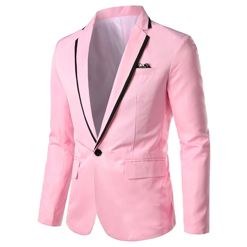 Pánské společenské sako slim fit - jarní módní bunda v elegantním střihu, béžová/černá/bílá vel. XS-5XL