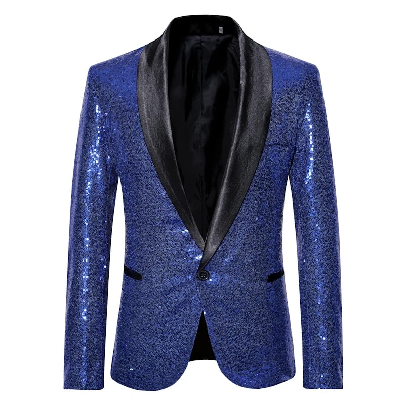 Pánské elegantní sako s flitry - slim fit společenský blazer pro výjimečné příležitosti