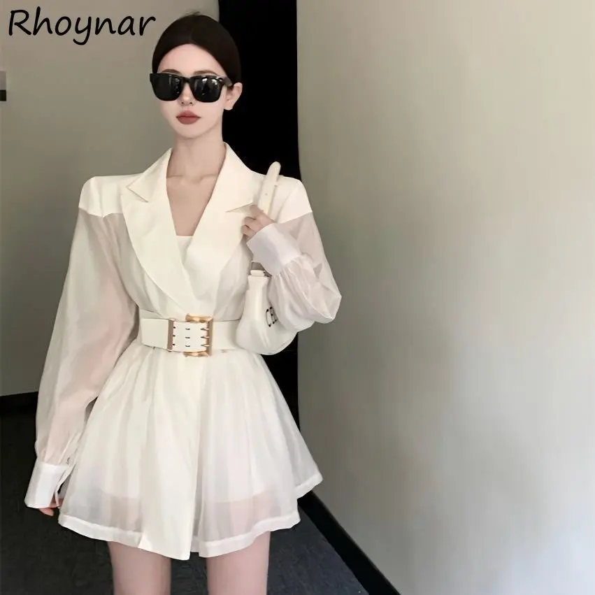 Dámský elegantní blazer s páskem - letní tenký slim fit kabátek v módním designu