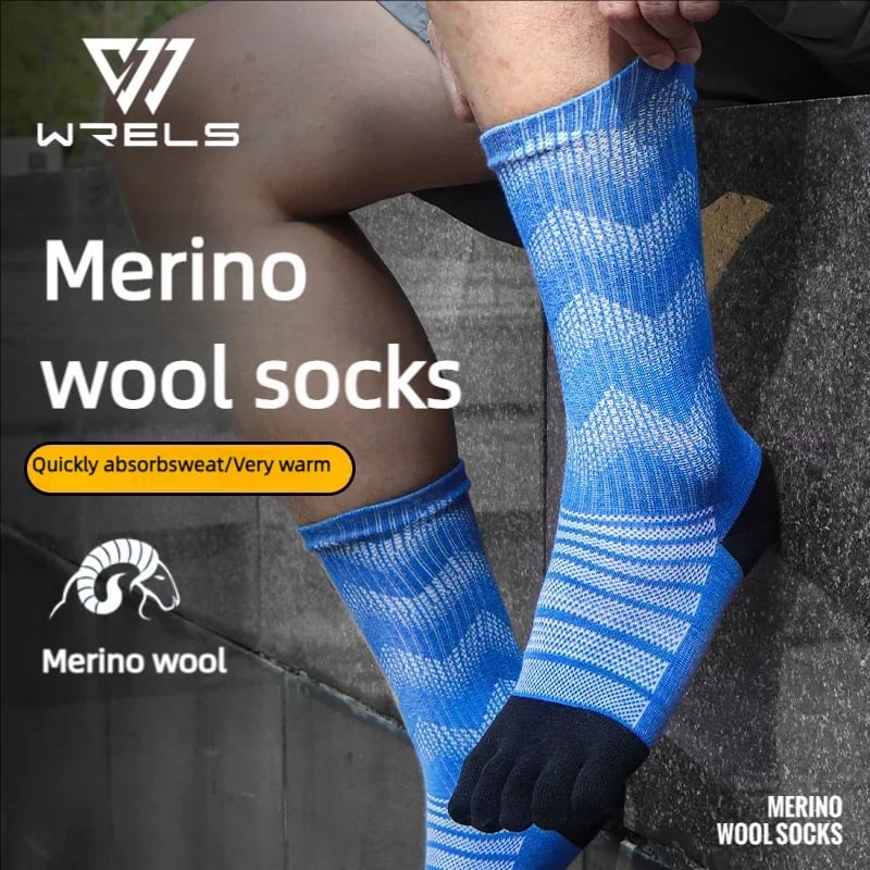 Pánské merino vlněné termo ponožky - prodyšné, teplé, sportovní, do outdoru, lyžování