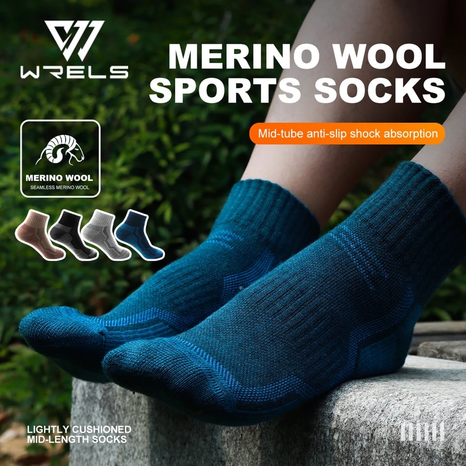 Vlněné termo ponožky merino - zimní sportovní ponožky do outdoru, lyžování, turistiky, teplé a pohodlné