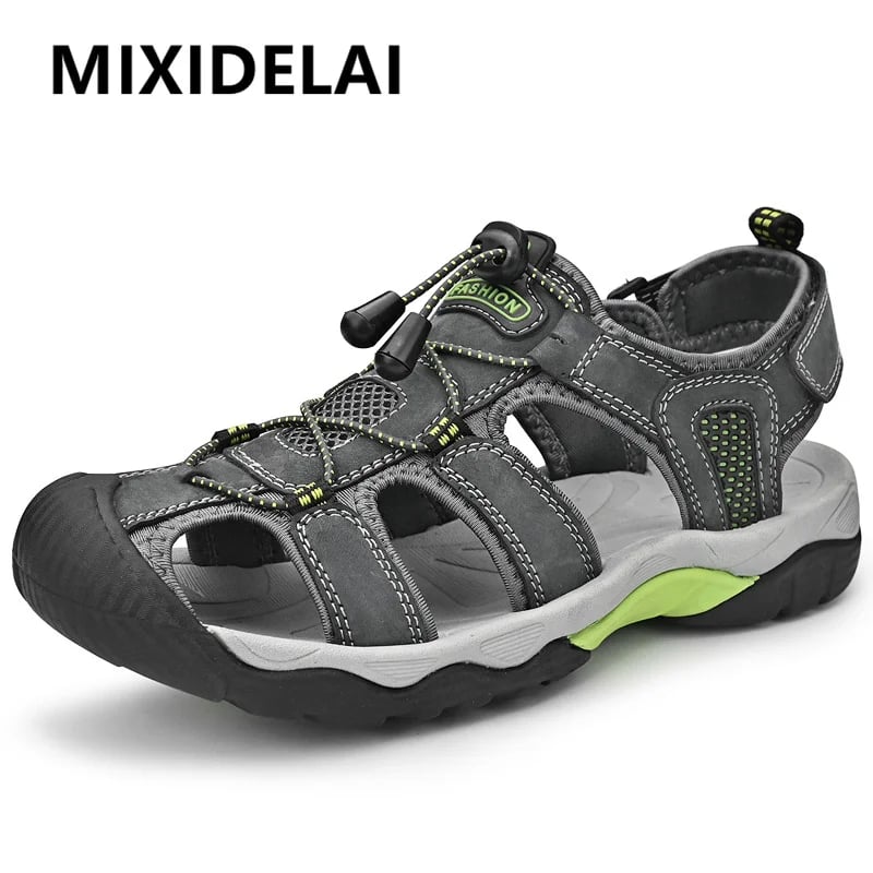 Pánské sandály z pravé kůže Outdoor lehké prodyšné protiskluzové plážové