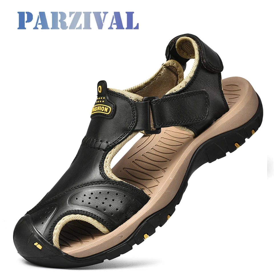 Pánské letní kožené sandály pro pláž a outdoor pohodlné