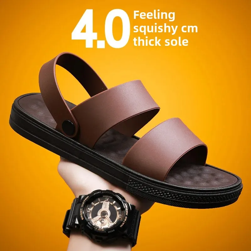 Letní pánské sandály neklouzavé pohodlné plážové boty EVA podrážka velká velikost