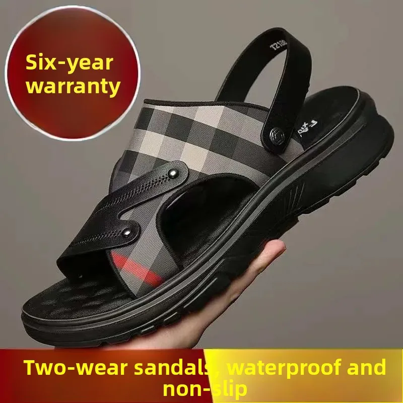 Pánské letní sandály venkovní protiskluzové slip-on s tlustou měkkou podrážkou