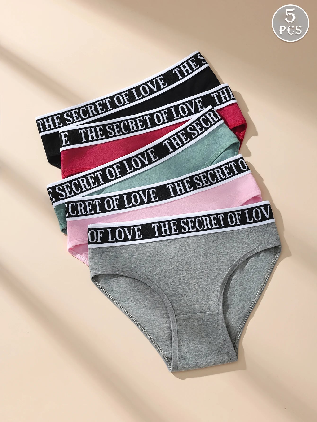 Dámské kalhotky Hotcom 5 ks, módní trojúhelníkové bavlněné, pohodlné, bezešvé, se závitem, kontrastní barvy, měkké