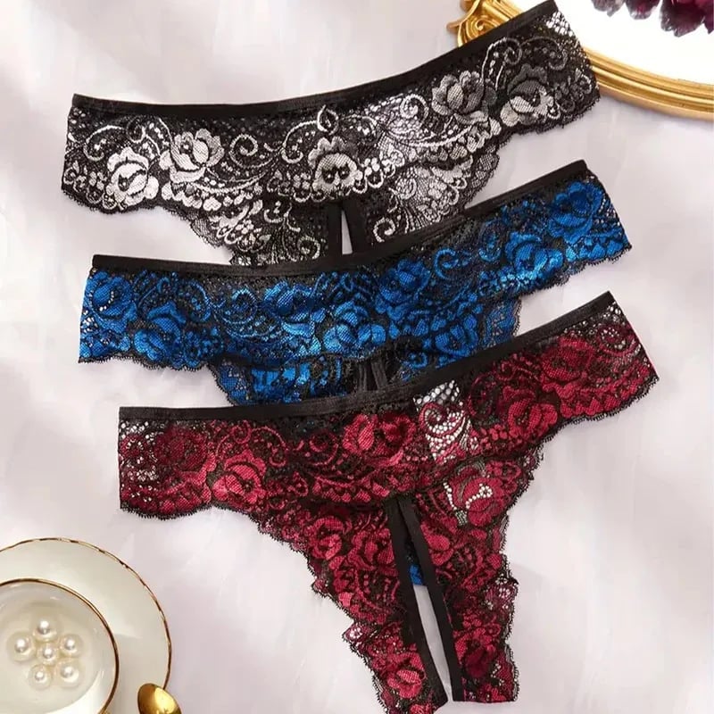 Sexy tanga bez rozkroku Neviditelné krajkové spodní prádlo Dámské pohodlné kalhotky Intimates Slipy s nízkým pasem Dámské spodní prádlo