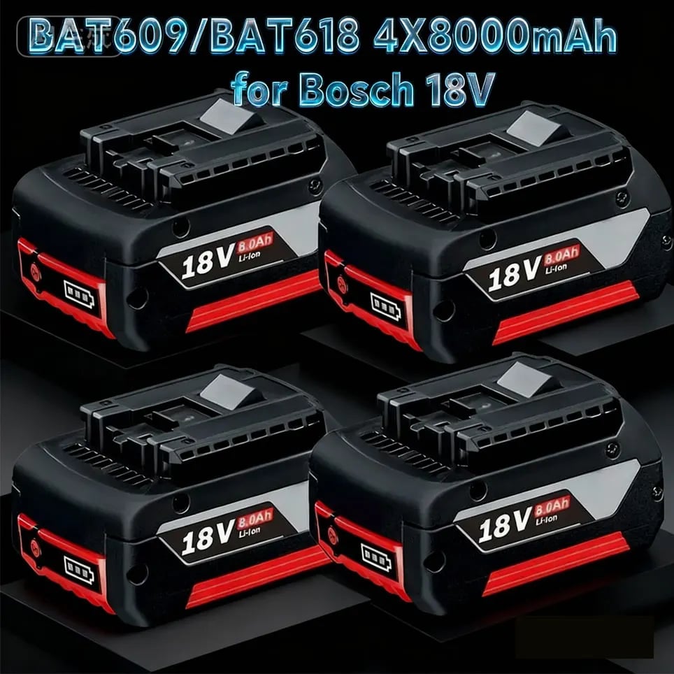 Dobíjecí baterie 18V 8.0Ah pro Bosch 18V 8.0Ah, přenosná náhradní záložní baterie GBA GSR GSB BAT618 BAT609 BAT620