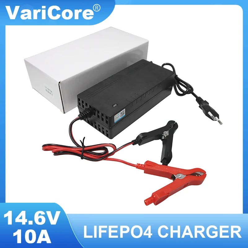 Nabíječka VariCore 12V 10A 14,6V/12,8V 10A Lifepo4 110-220V 4S 12V s vysokým výkonem pro lithium-železo-fosfátové baterie