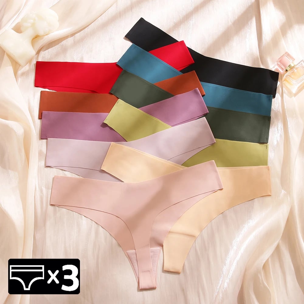 Sada sexy tangáče pro ženy spodní prádlo s T-back kalhotky bezešvé nízký pas kalhotky 10 barev bikiny kalhotky XS-L