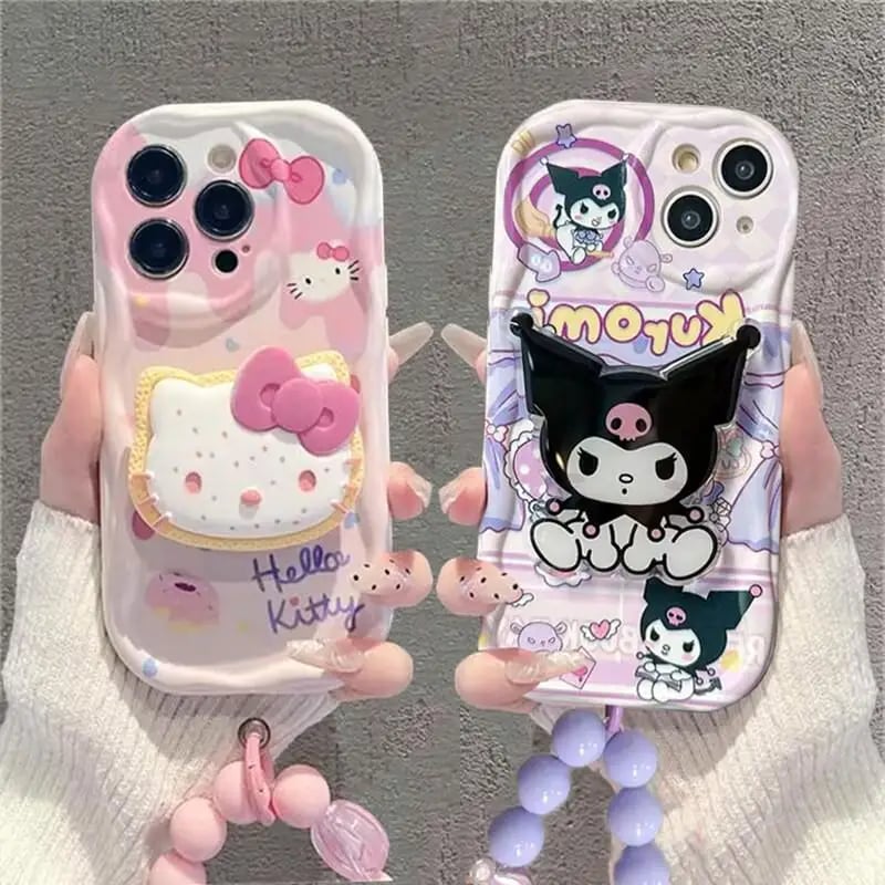 Pouzdro Kuromi Hello Kitty s držákem pro telefon pro Xiaomi Redmi Note 14 13 Pro Plus 5G 12 4G 8 11 10 9 12S 13C 12C 10C 9A A1 A2 A3