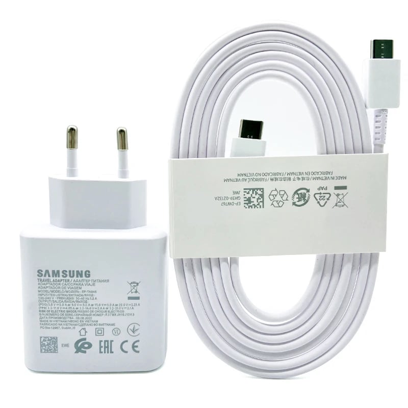 Samsung S25 s24 S23 Ultra 45W super rychlá nabíječka PD3.0 s rychlonabíjením EU USB-C adaptér pro Galaxy S22 S20 Ultra Note 10 Plus F55