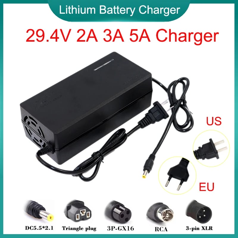 29,4 V 2 A 3 A 5 A Li-ion baterie Inteligentní nabíječka AC110-240 V pro 24 V 25,2 V 25,9 V 7 Series E-two wheels Lithium-iontové články Rychlé nabíjení EU