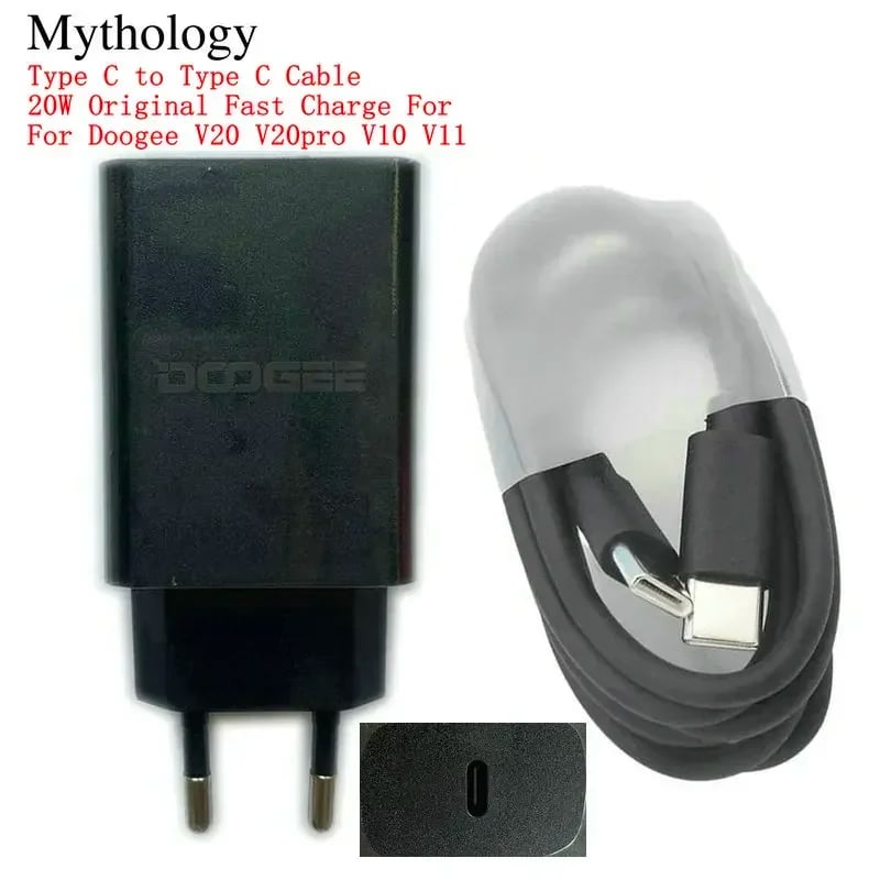 Napájecí adaptér pro Doogee V20 Pro V10 V11 Originální 20W rychlonabíjecí cestovní nabíječka s konektorem EU typu C kabel Příslušenství pro mobilní telefony