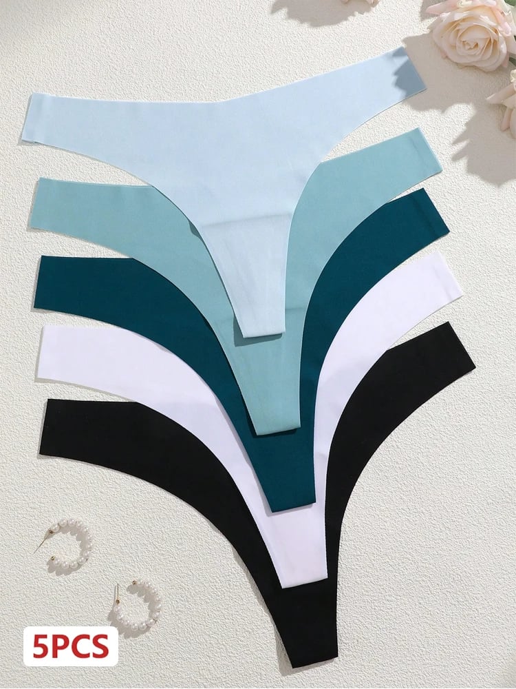 Ledově hedvábných bezešvých tanga dámské kalhotky s V-pasem, jednobarevné, sexy prodyšné, nízké, neviditelné, bikiny