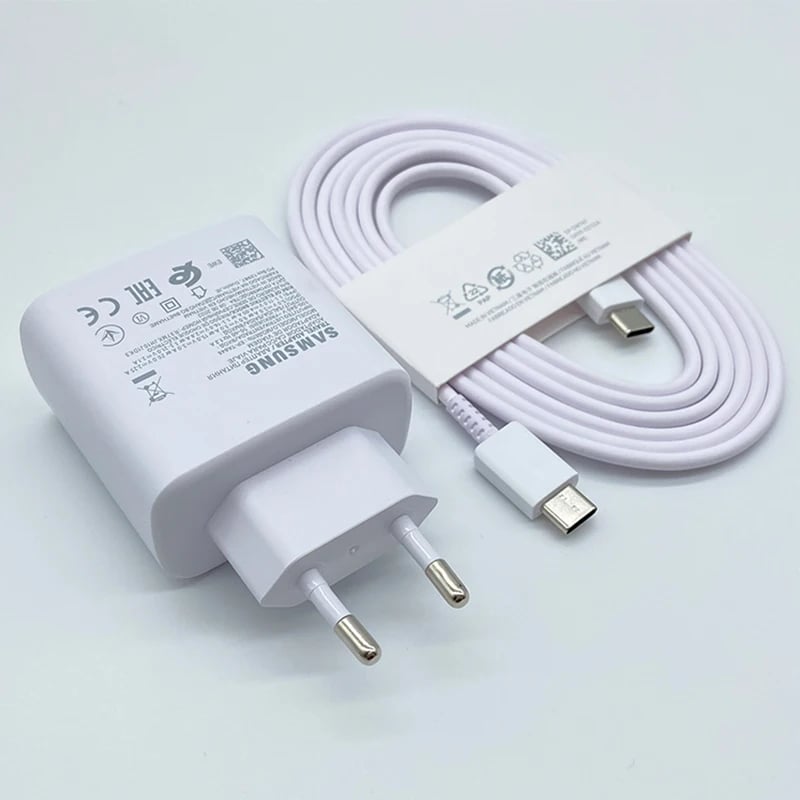 Nabíječka Samsung 45W Super Fast Charge s certifikací EU USB-C adaptér pro Galaxy S23 S24 S22 S20 Ultra Tab S9 Plus F55 C55 M55