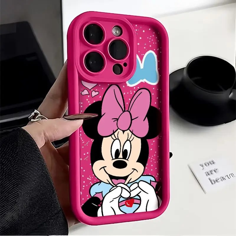 Pouzdro na telefon Disney Mickey Mouse Minnies s motivem prstu a srdce pro iPhone 16 15 14 13 12 11 ProMax 7 8Plus XRXS MAX MINI Y2K Roztomilý zadní kryt