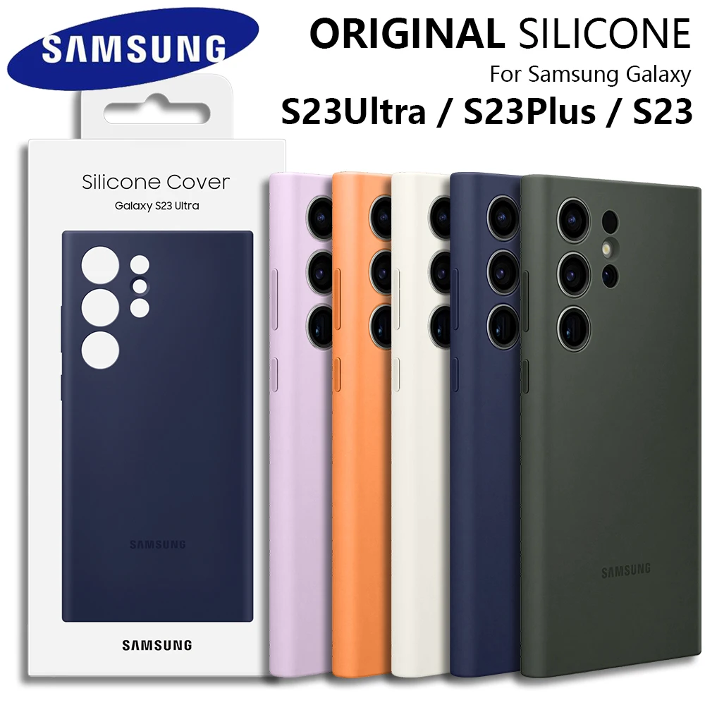 Originální silikonový kryt pro Samsung Galaxy S23 Ultra S23 Plus, vysoce kvalitní, měkký, pro Samsung Galaxy S23 + ochranný kryt a krabička.