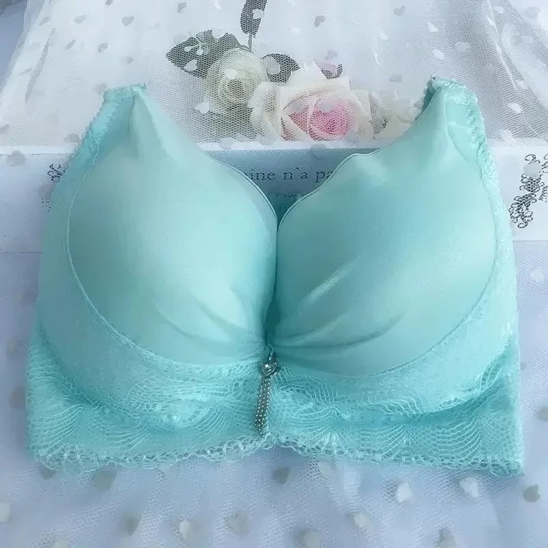 Podprsenka s push-up vyztužením 12 cm, ztluštěná pro malý hrudník, AB košíček, pohodlná podprsenka bez kostic s širokými bočními křidélky, bez rozlití, bezešvá