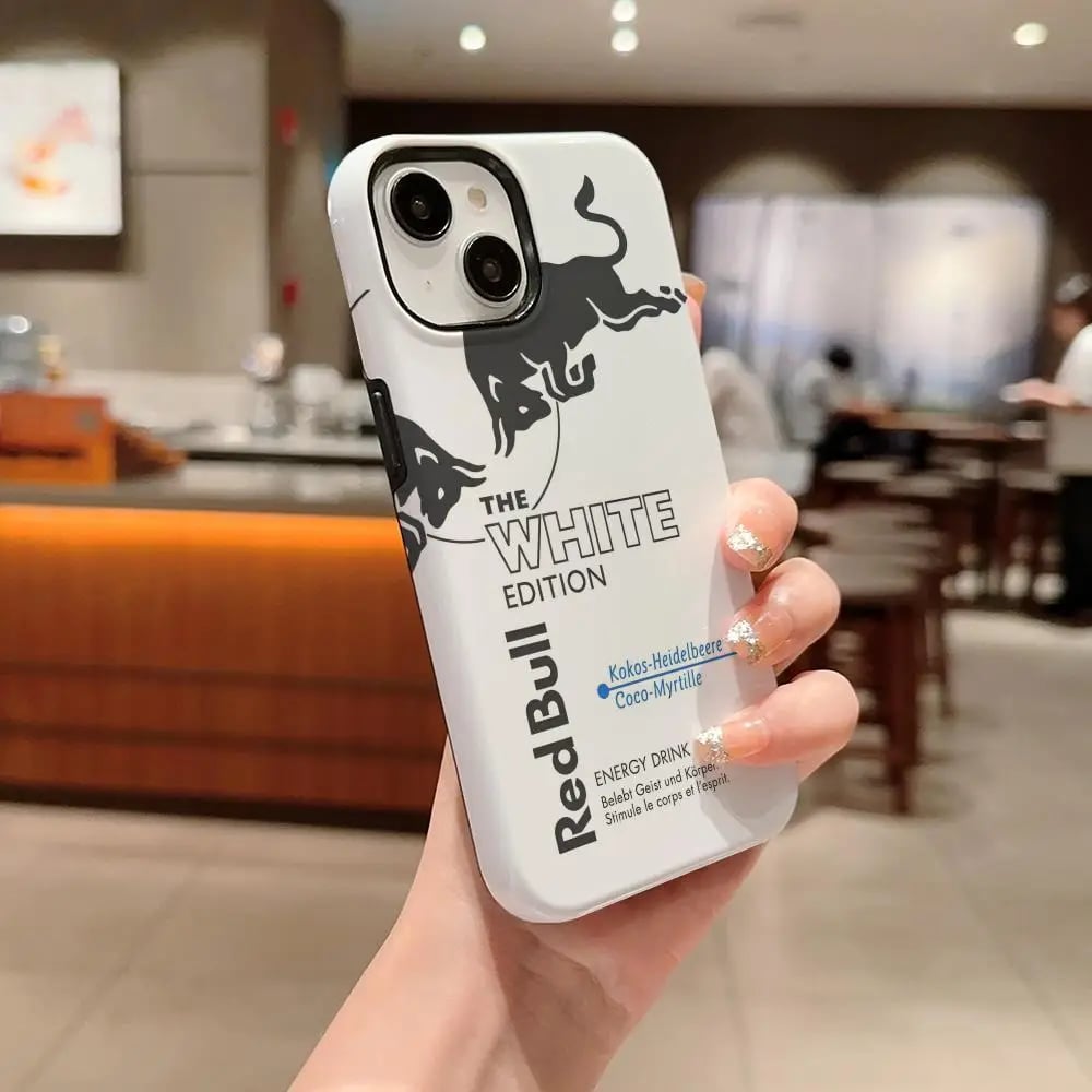 Módní červený kryt s logem B-bulleS pro iPhone 17 16 15 14 13 12 11 Pro Max X XR XSMax 7 8 Plus lesklý film z tvrdého PC krytu