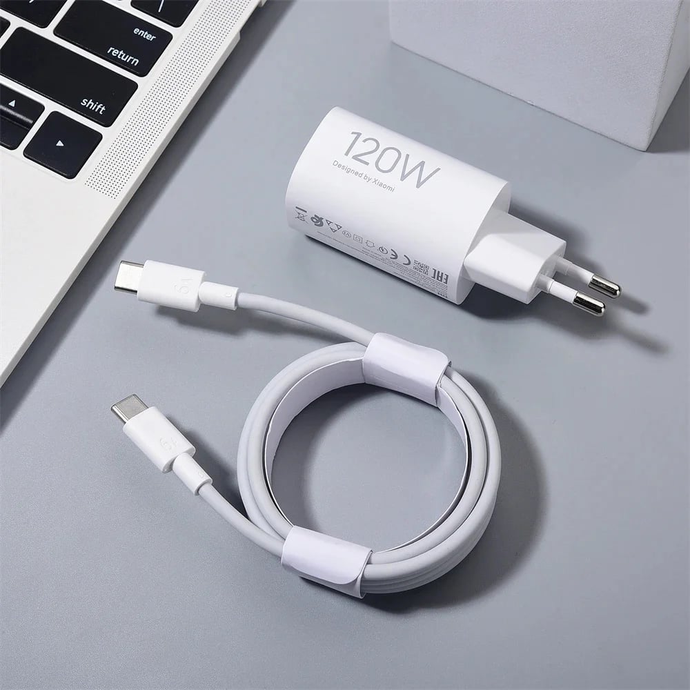 Originální nabíječka Xiaomi 120W Turbo Fast Charge EU Hypercharge GaN adaptér pro Mi 14 15 13T 12 Pro/Ultra Poco X7 1/1,5/2 m kabel