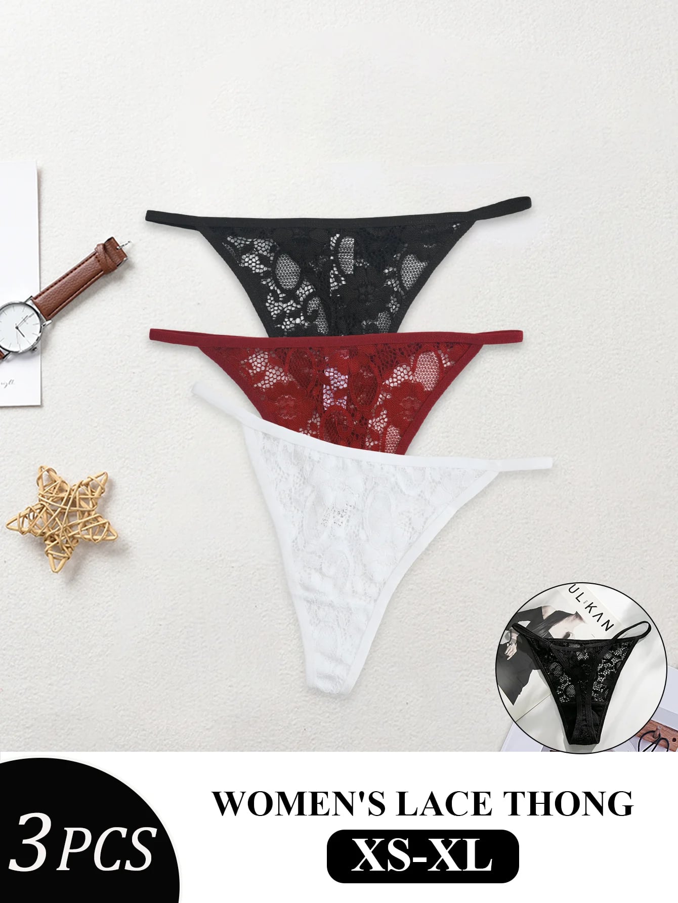 3ks sexy krajkové tanga s nízkým pasem a T-back spodní prádlo pro ženy elegantní krajkové květinové tangá s květinovým vzorem, bikiny, kalhotky, tanga mujer XS-XL