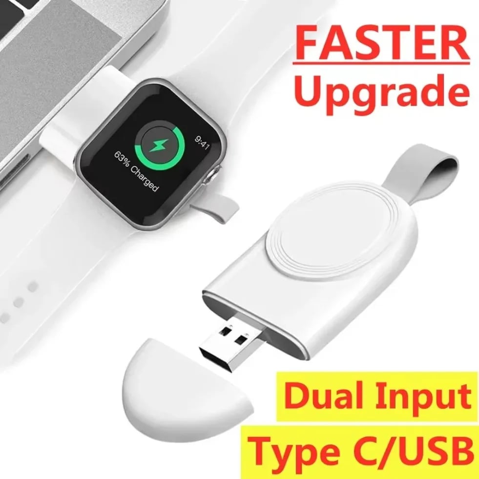 Bezdrátová magnetická nabíječka s dvojitým vstupem pro Apple Watch řady iWatch 10 9 8 7 6 5 4 SE Přenosný rychlý bezdrátový nabíjecí kabel