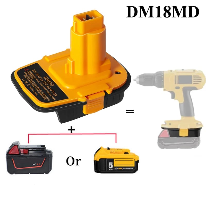 Adaptér baterie DM18D pro Dewalt 20V Milwaukee 18V lithium-iontovou baterii na Dewalt 18V NiCd NiMh baterii s USB