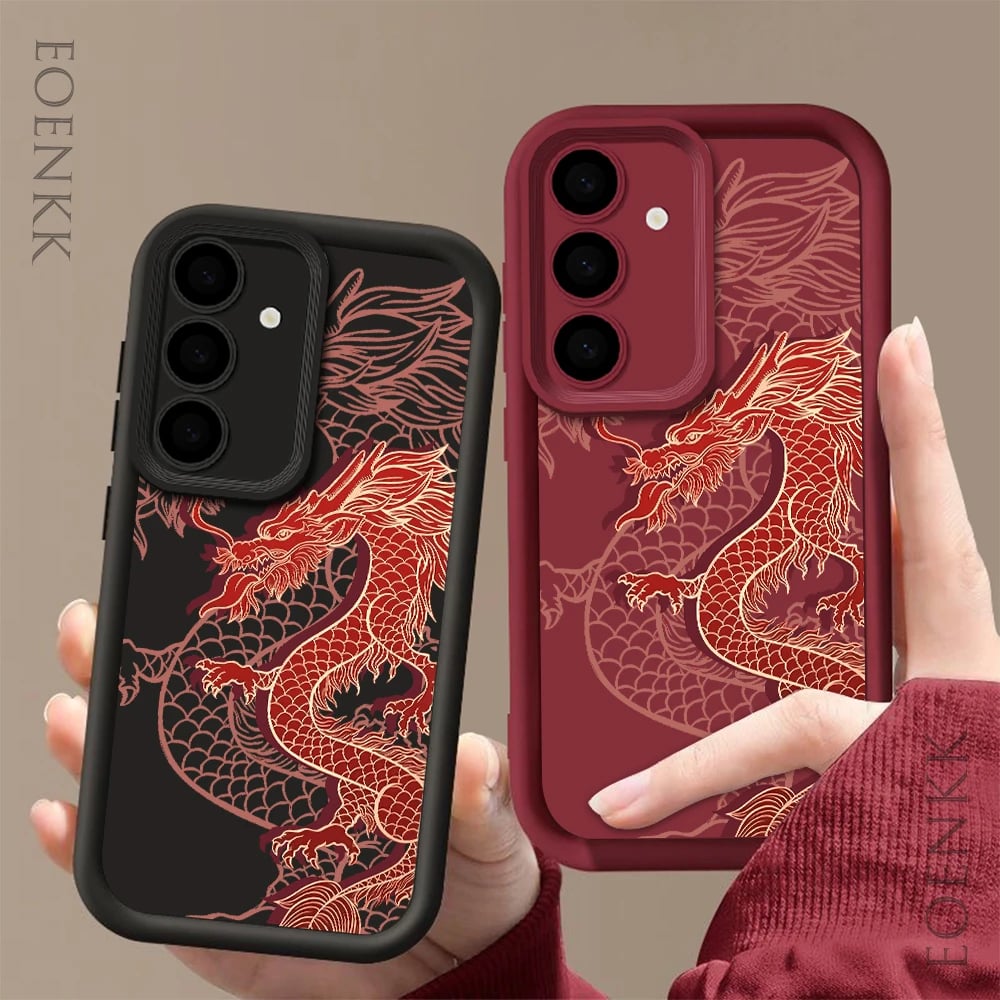 Luxury Fashion East Dragon Phone Case For Samsung Galaxy S23 S22 S21 S25 S24 S20 Ultra FE A35 A15 A25 A55 Note 20 Plus 5G Cover