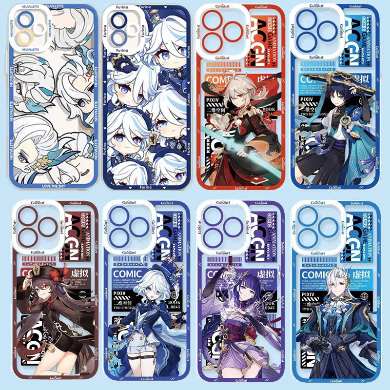 Genshin Impact Furina Neuvillette Case For Samsung Galaxy S25 S24 S23 S22 Ultra Plus S23FE S24FE A55 A35 A15 A16 A56 A36 Casing