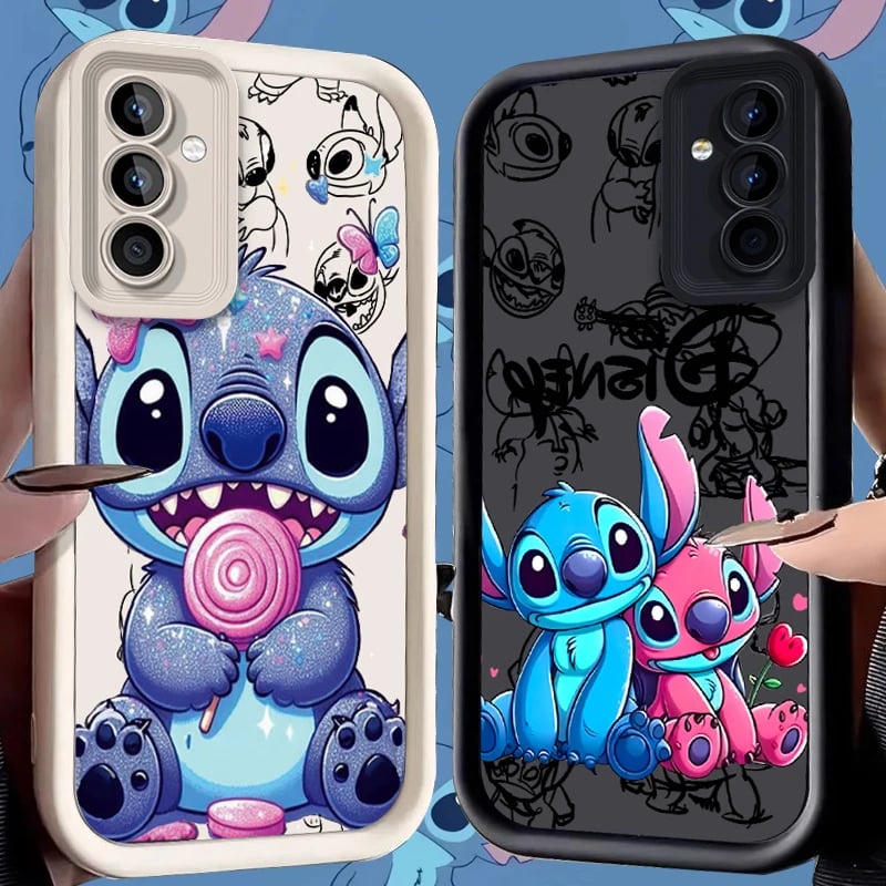 Stitch Pooh Bear Case for Samsung Galaxy S25 Ultra Plus S24 S23 S22 S21 S20 FE A73 A72 A71 A56 A55 A54 5G A52 A52S A51 4G Cover