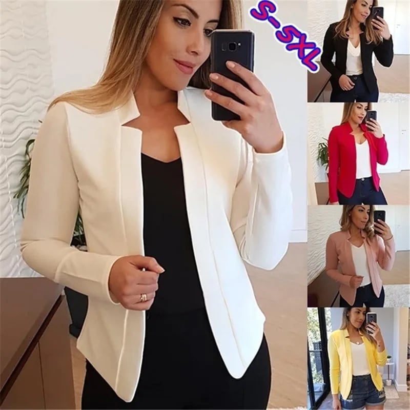 Podzimní a zimní nový elegantní slim fit jednobarevný ležérní profesionální sako malé velikosti