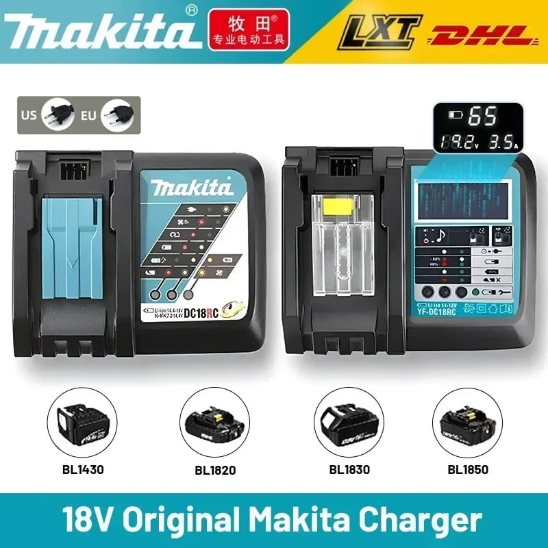 Nabíječka baterií Makita, 4 porty, DC18RD, DC18SF Makita 14,4 V, 18 V, 20 V, BL1830, BL1840, BL1850, BL1860, BL1430, 18V nabíječka