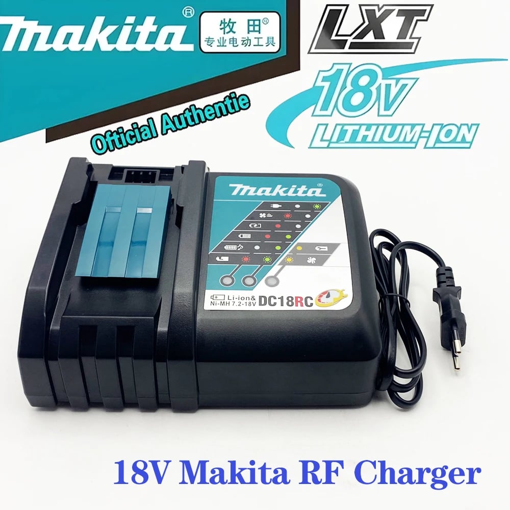 Originální nabíječka Makita DC18RC Li-ion baterií s LED displejem 14,4 V 18 V BL1830 BL1430 Dc18Ra Electric Power DC18Rct 3A Nabíjení