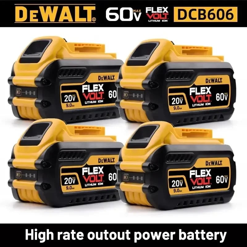 Originální baterie DeWALT 20V/60V 6Ah 9Ah MAX FlexVolt pro DCB606 DCB205 DCB206 DCB209 DCB182 elektrické nářadí